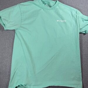 Columbia PFG Mens Size Large Green Performance Fishing Gear T Shirt Boat Graphic